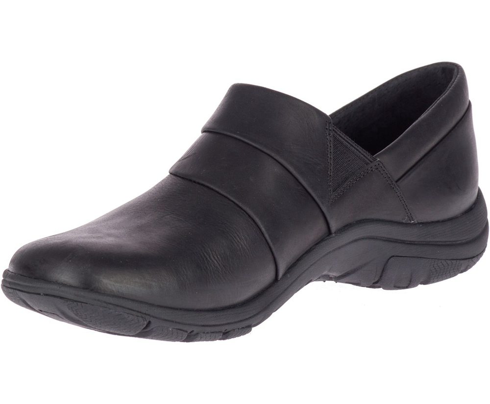 Merrell Slip Ons Black - Dassie Stitch Wide Width - Womens 92NLKRIZO